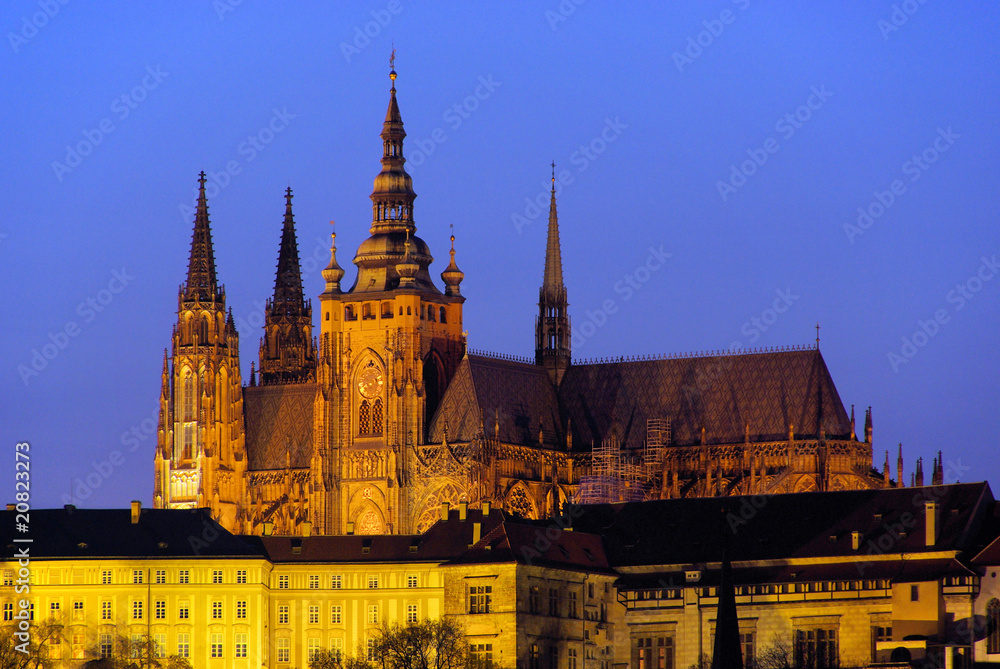 Fototapeta premium Prag Dom Nacht - Prague cathedral night 01