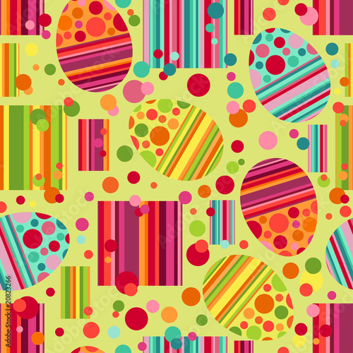 Easter seamless pattern with decorated eggs