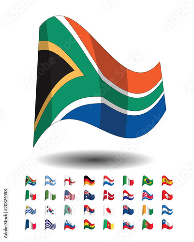 32 countries flag icons for FIFA world cup 2010, South Africa