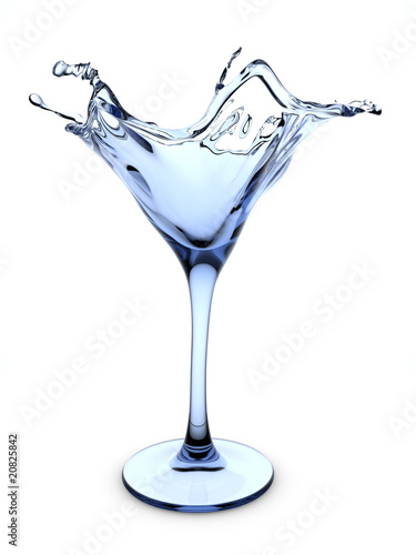 Splashing martini cocktail glass © sellingpix