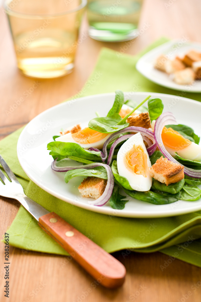 salad with spinach and egg salad with spinach and egg