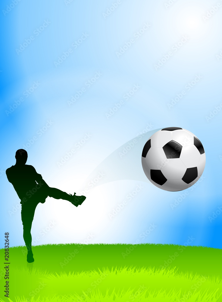 Fototapeta premium Soccer Player on Nature Background