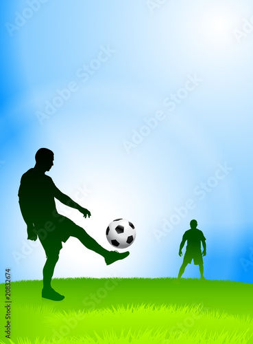 Soccer Player on Nature Background