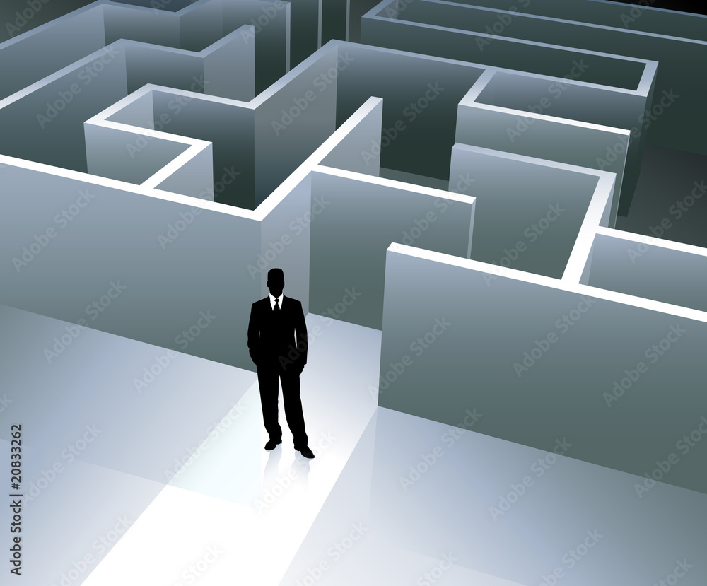 Businessman internet background with maze Businessman internet background with maze