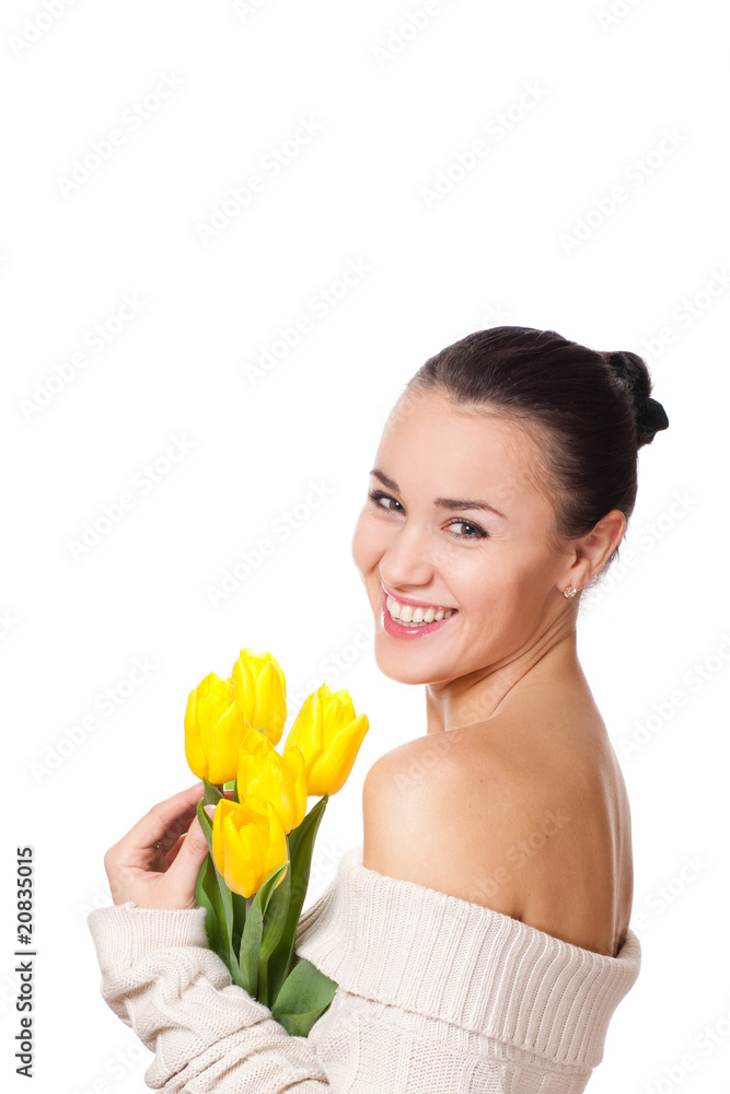 woman with flowers woman with flowers