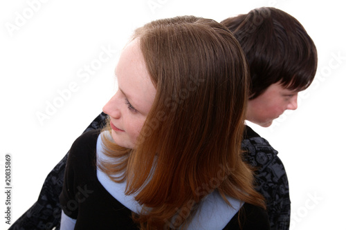 A couple of young boy and girl