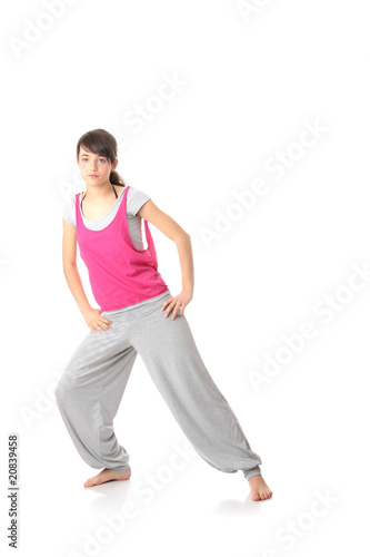 Teen woman training yoga