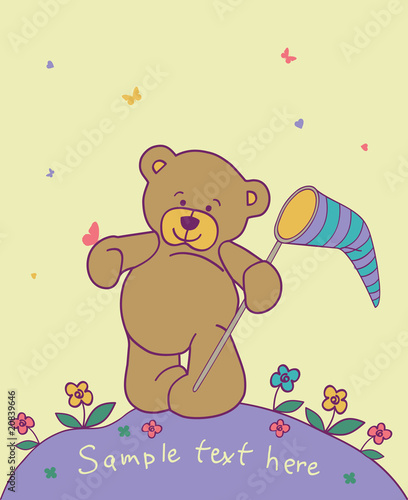 Romantic background with teddy bear