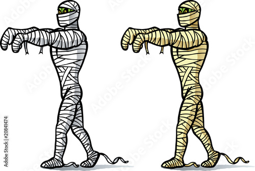 Cartoon Mummy walking.