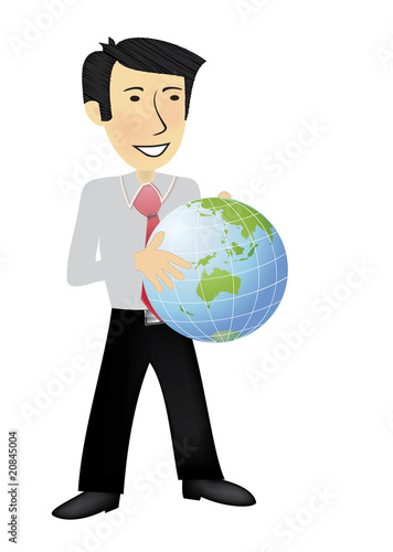 bussinesman with Globe