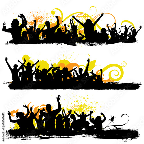 party people with grunge background