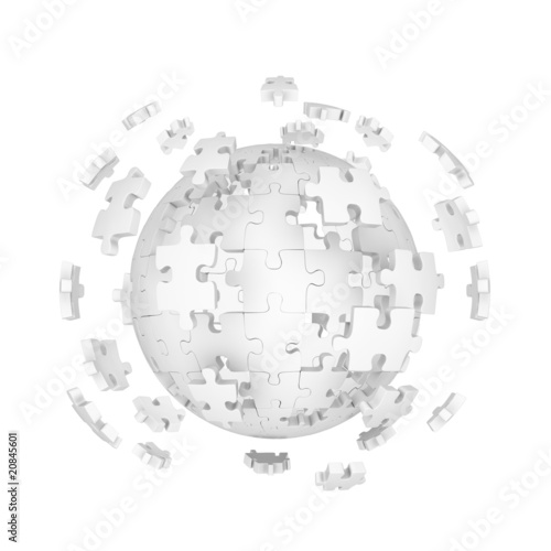Decomposed sphere of puzzle