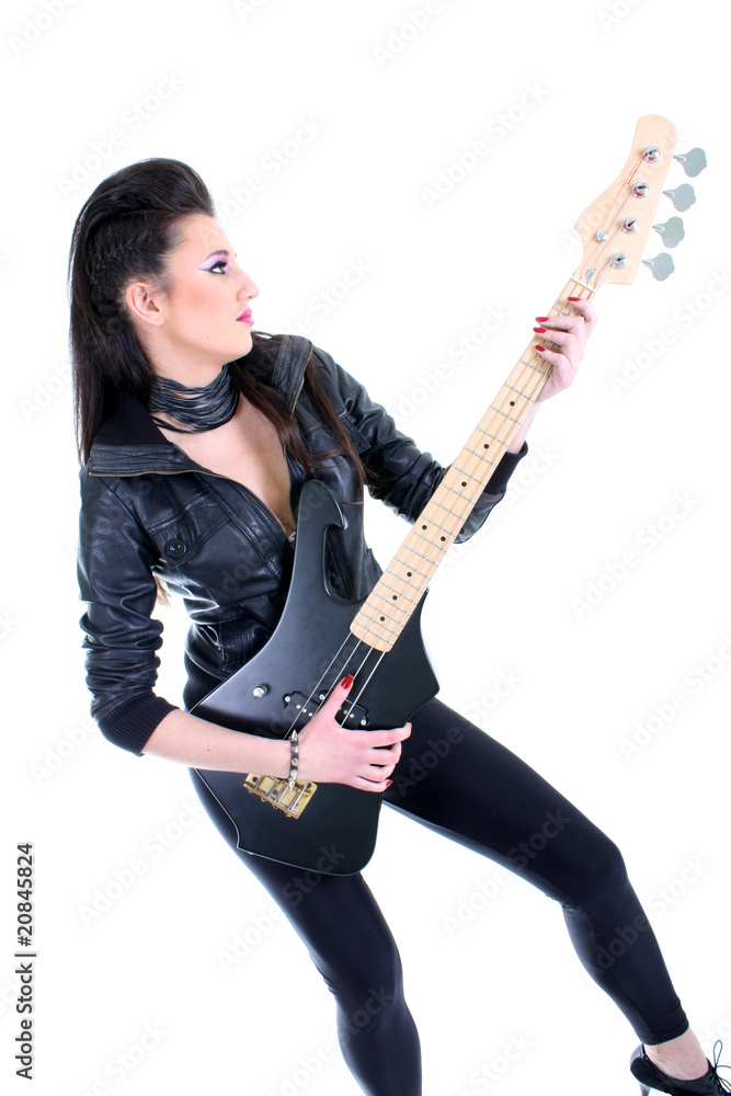 Young beautiful girl with guitar
