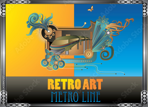 vector retro del metro