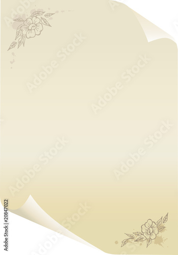 paper wth decorative flowers