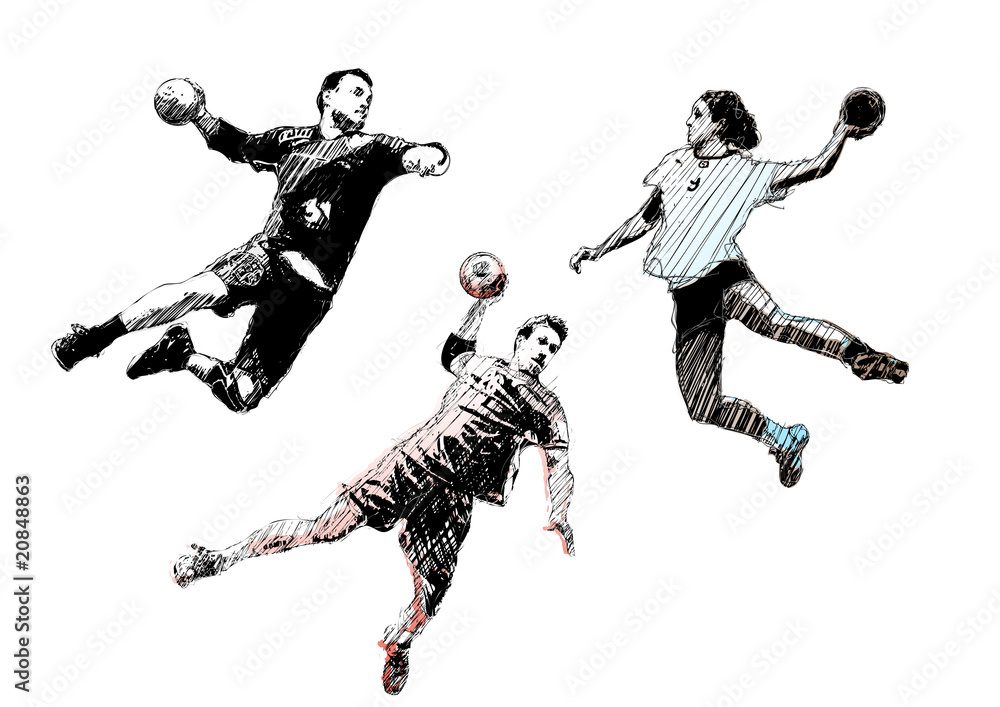 Obraz premium handball trio