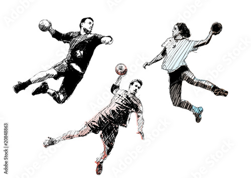Obraz na plátně handball trio