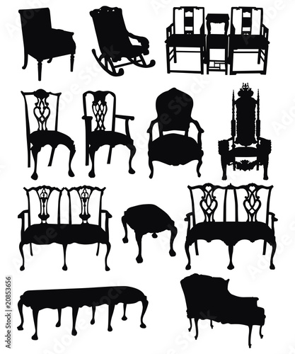 Antique Chairs Silhouettes photo