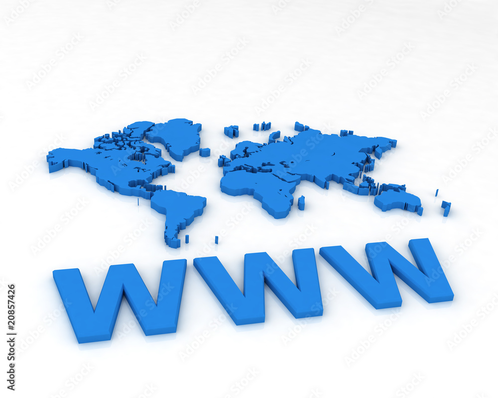 Obraz premium Map with WWW Text