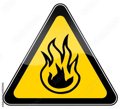 Combustible material warning sign photo