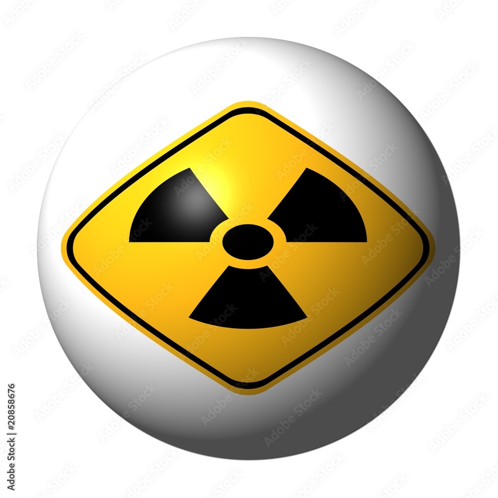 sphere with danger radiation sign illustration sphere with danger radiation sign illustration