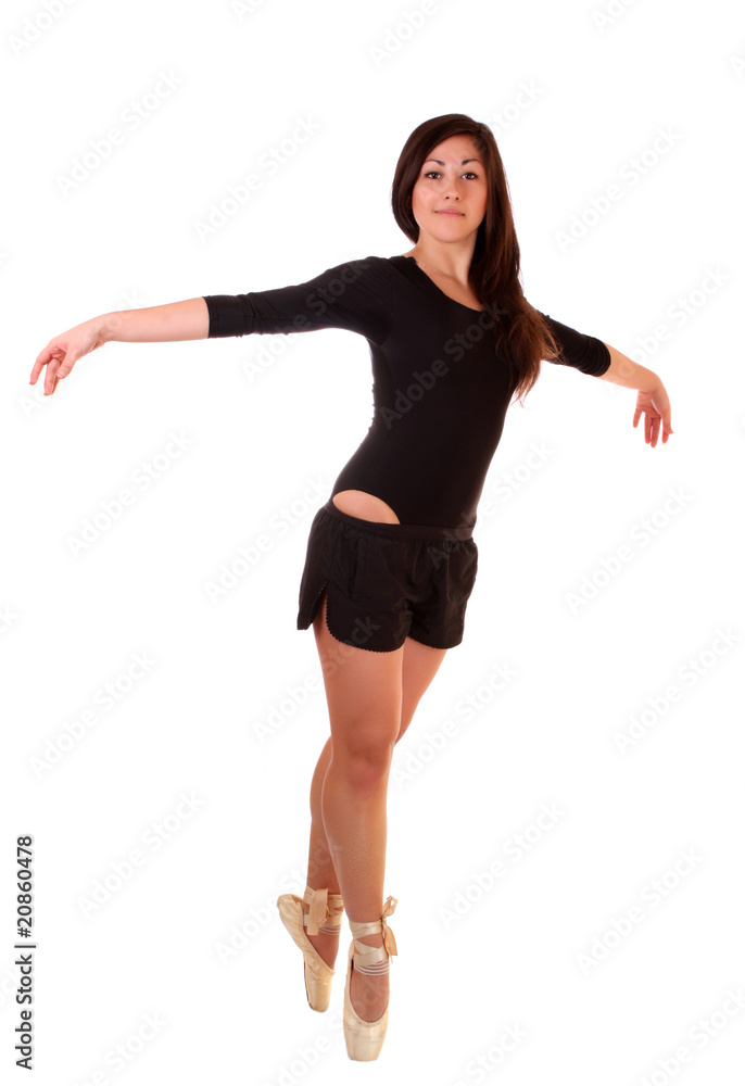 young and beautiful ballerina training over white background young and beautiful ballerina training over white background