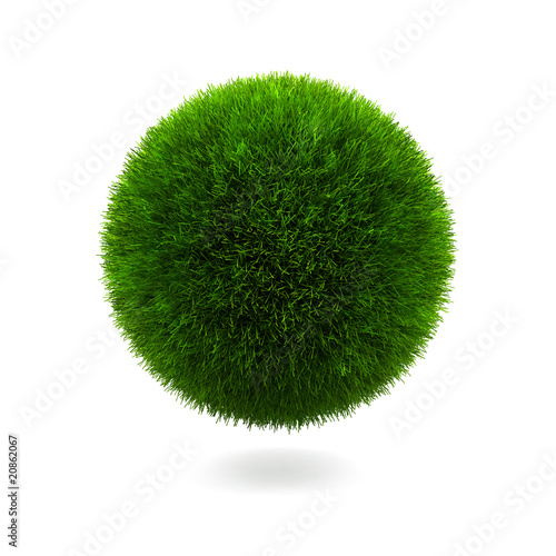 Grass sphere isolated on a white background.