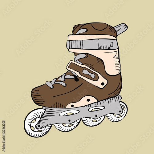 Cartoon rollerskate