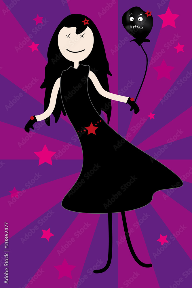 Gothic Girl mit Luftballon Gothic Girl mit Luftballon