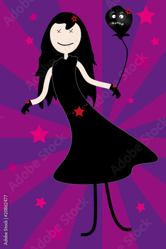 Gothic Girl mit Luftballon