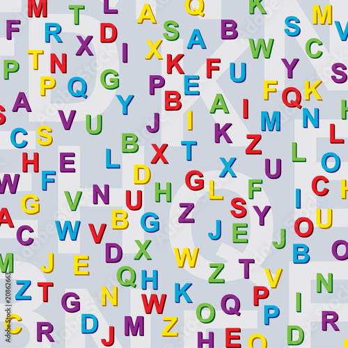 vector background of alphabet colorful letters