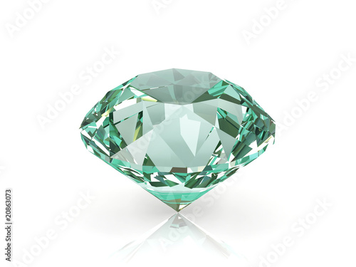 Diamond crystal isolated on white background.