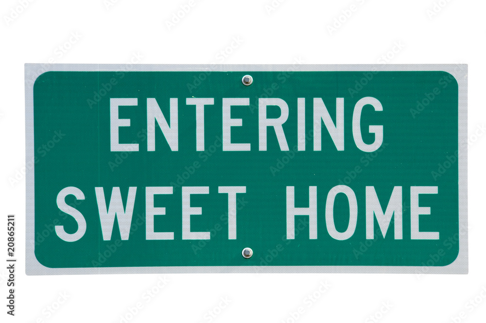Genuine road sign for Sweet Home town in rural America