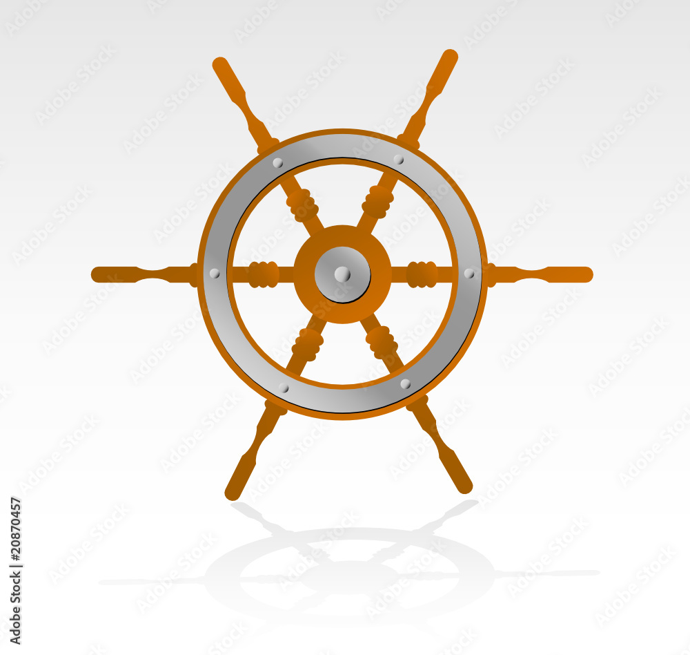 Obraz premium ship stering wheel illustration