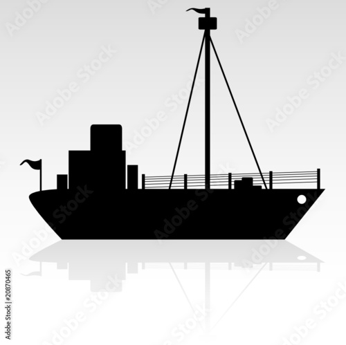 ship to transfer cargo black silhouette