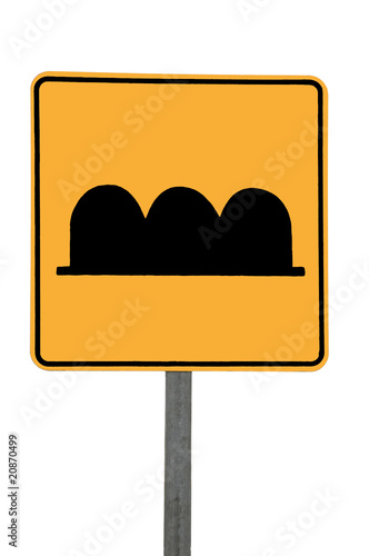 Topes, speedbumps sign