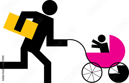 Shopping with baby, vector illustration