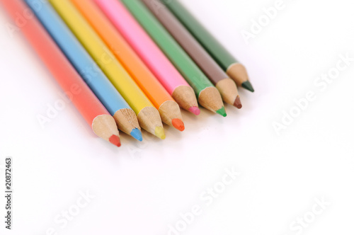 olor pencils isolated on white background