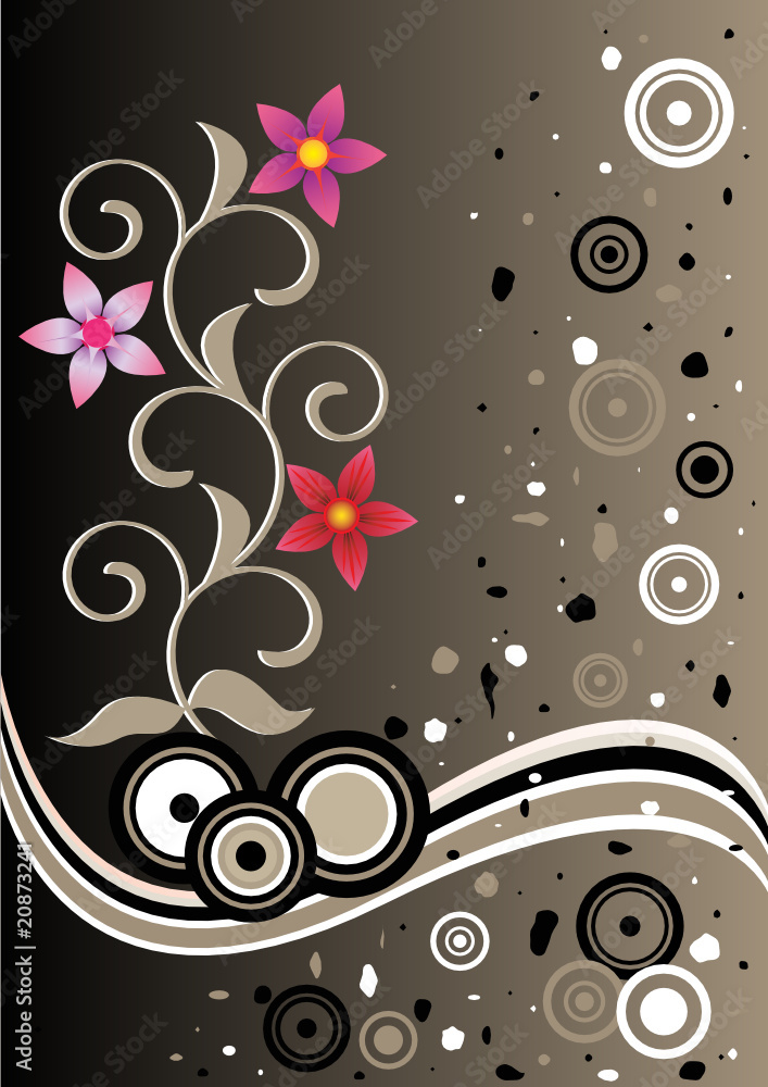 Abstract background with flowers