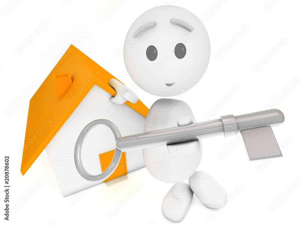 cute 3d guy offers you the key ( cute 3d guy offers you the key (