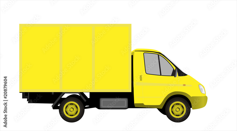 Yellow commercial vehicle vectror illustration Yellow commercial vehicle vectror illustration