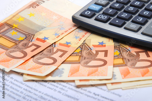 calculator and paper euro
