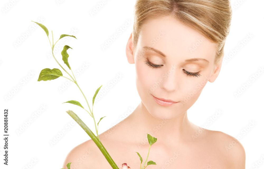 woman with sprout woman with sprout