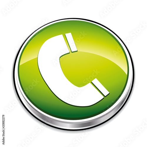 Green phone concept icon.