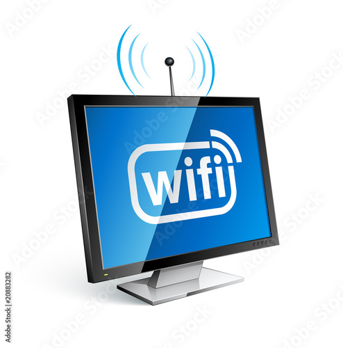 concept communication ordinateur wifi