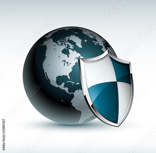 Concept protection / planète terre bouclier