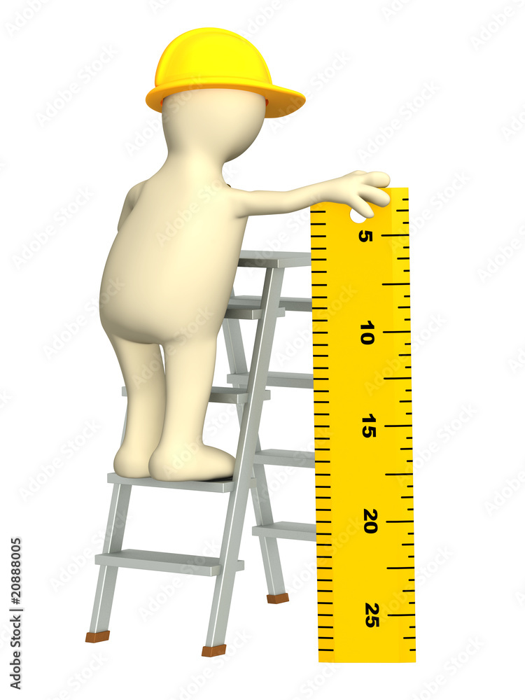 3d puppet - builder with ruler 3d puppet - builder with ruler