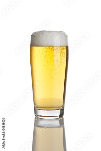 Canvas Print glass of fresh lager beer