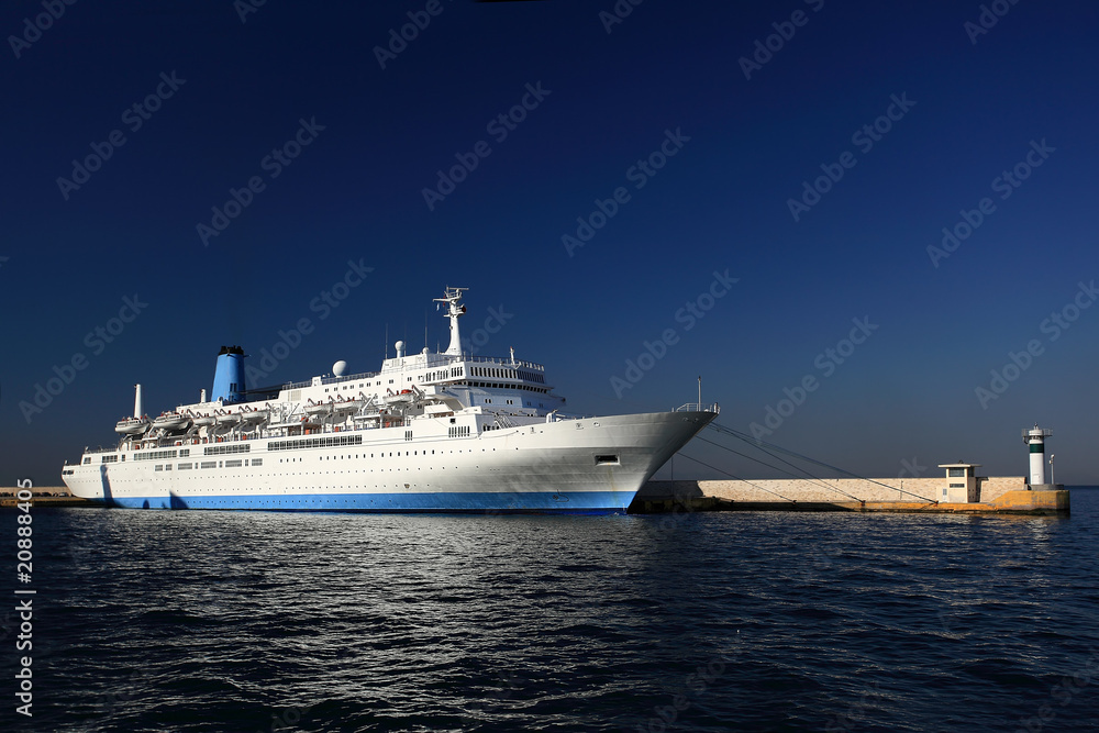 Huge maritime ship at the harbour in greece