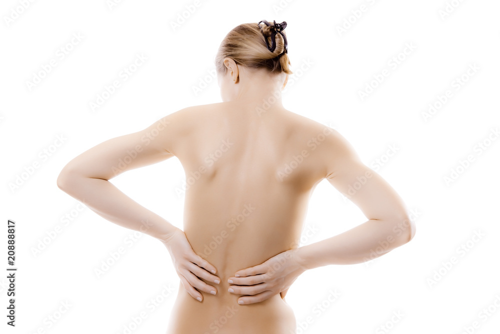 Fototapeta premium Woman massaging pain back